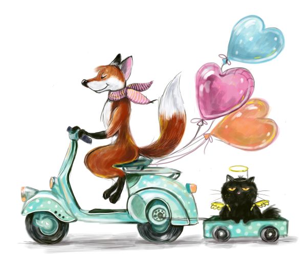 Fox and cat - Sofia Belenko