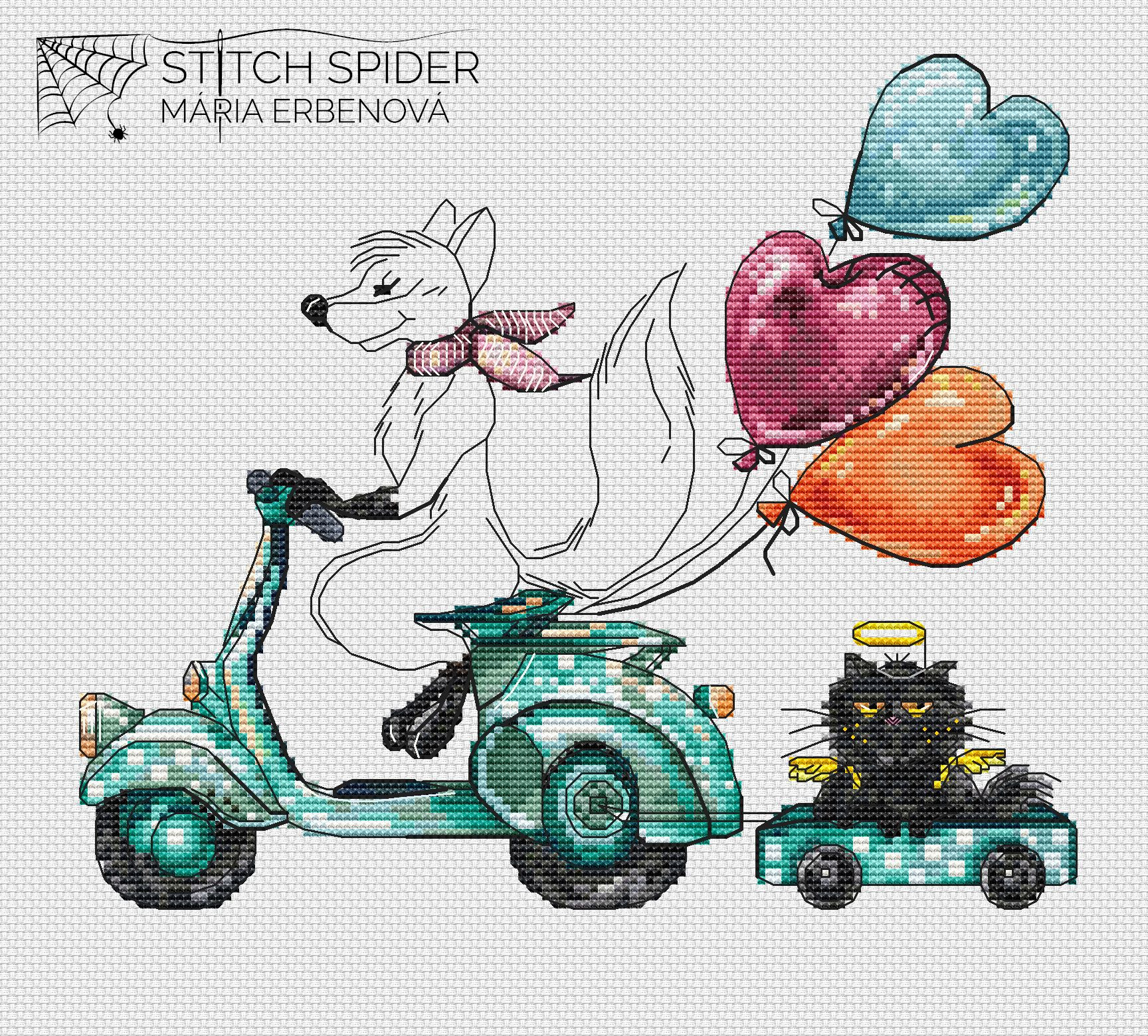 Fox and cat, completed balloons Fox and cat, completed balloons